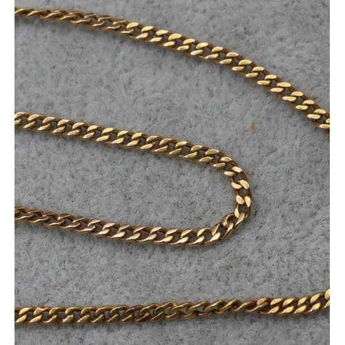 694 - A gold thin fob chain, 30.5cm long, 5.4 grams