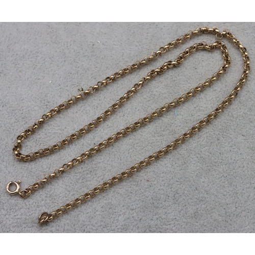 698 - A 9ct gold linked chain, 51cm long, 10.7 grams