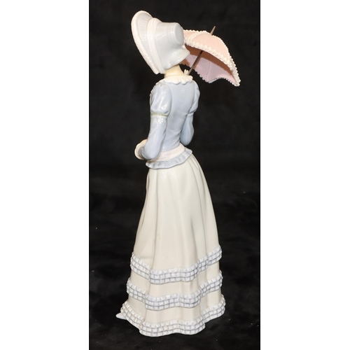 71 - A Lladro standing figure of a young lady holding a parasol, 32cm high