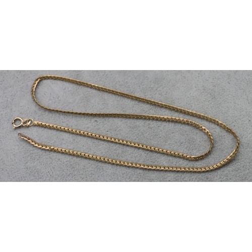 715 - A 9ct gold flat linked chain, 47cm long, 6.9 grams