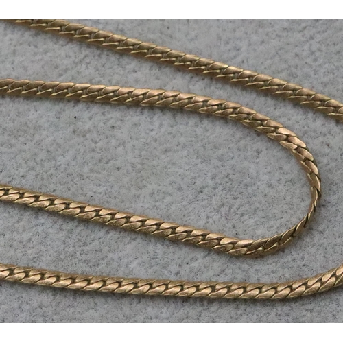 715 - A 9ct gold flat linked chain, 47cm long, 6.9 grams