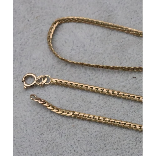 715 - A 9ct gold flat linked chain, 47cm long, 6.9 grams