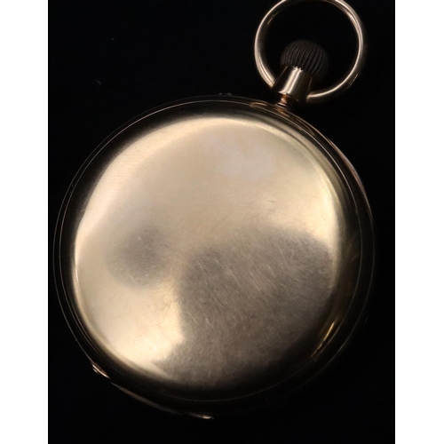 737 - P Adams, Wolverhampton, 18ct gold open faced centre seconds keyless pocket watch with white enamel d... 