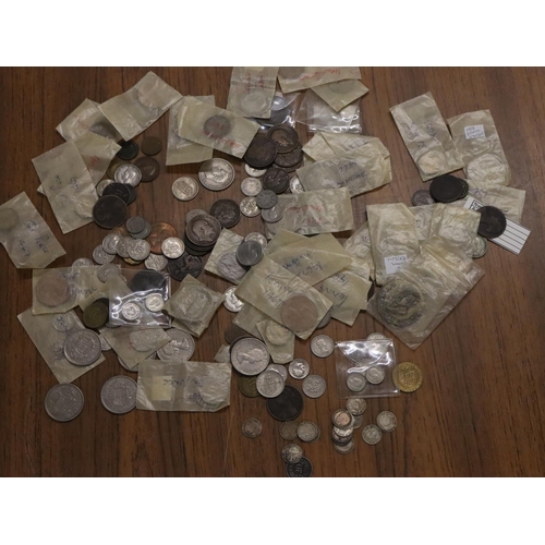 742 - 16 silver Threepences and a quantity of various coins etc.