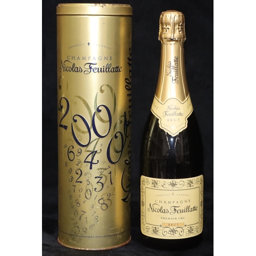 758 - Nicolas Feuillatte champagne 2000 with gilt tube case