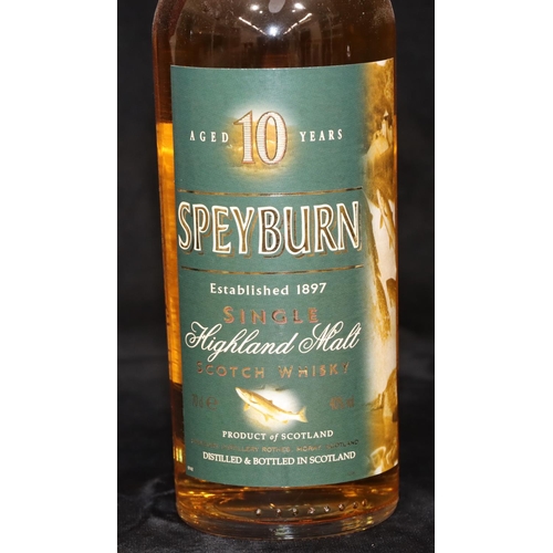 760 - Speyburn 10 Years Old single Highland Malt Scotch Whisky with metal tube case (no lid)