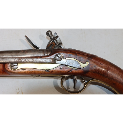 772 - A George III Long Sea Service Flintlock belt pistol, stamped 