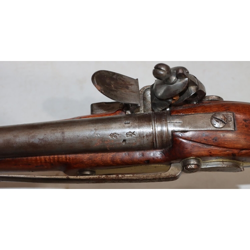 772 - A George III Long Sea Service Flintlock belt pistol, stamped 