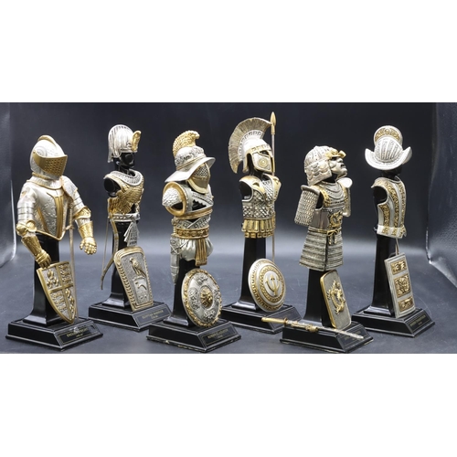 774 - A set of 6 good quality reproduction miniature suits of armour, on stands 