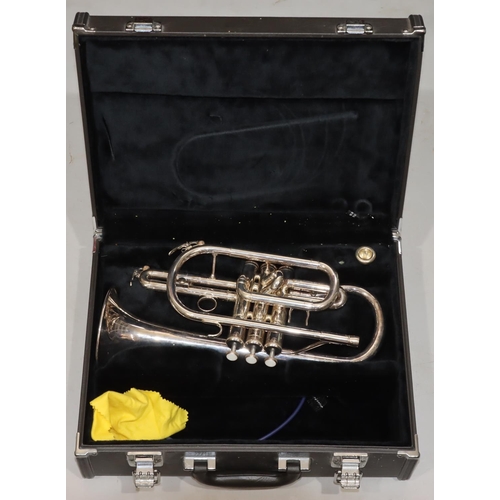 785 - A Yamaha silvered cornet (cased)