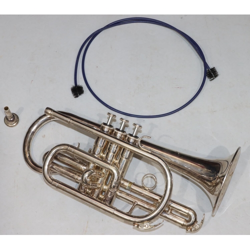 785 - A Yamaha silvered cornet (cased)