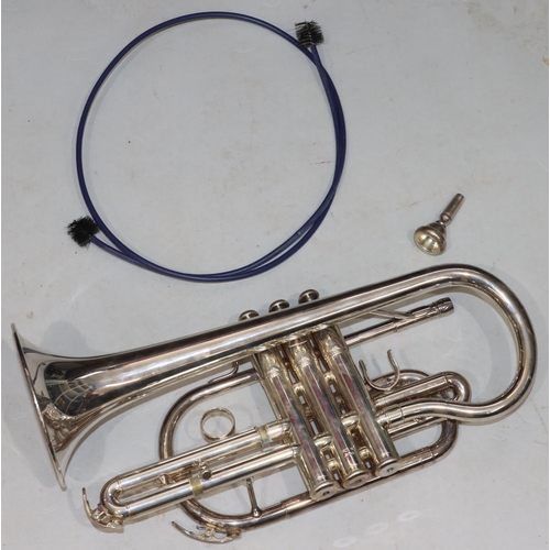 785 - A Yamaha silvered cornet (cased)