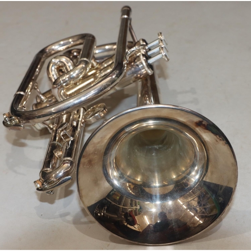 785 - A Yamaha silvered cornet (cased)