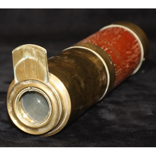 791 - A brass 4-sectioned telescope, 77cm long open, 30cm long closed