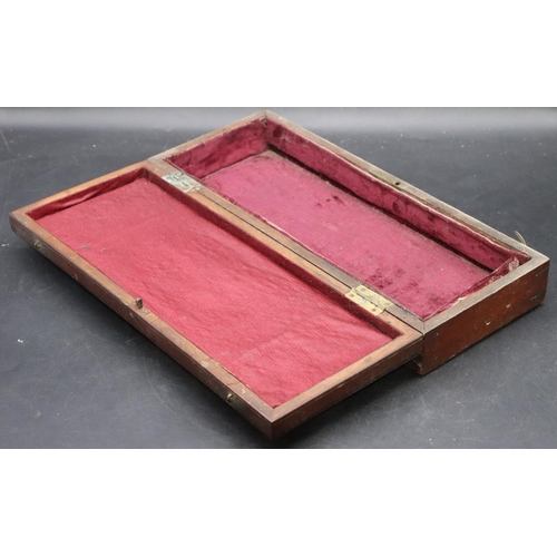 794 - A 19th Century mahogany rectangular shaped box with hinged lid (interior a/f), 32cm wide