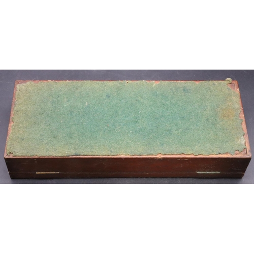 794 - A 19th Century mahogany rectangular shaped box with hinged lid (interior a/f), 32cm wide