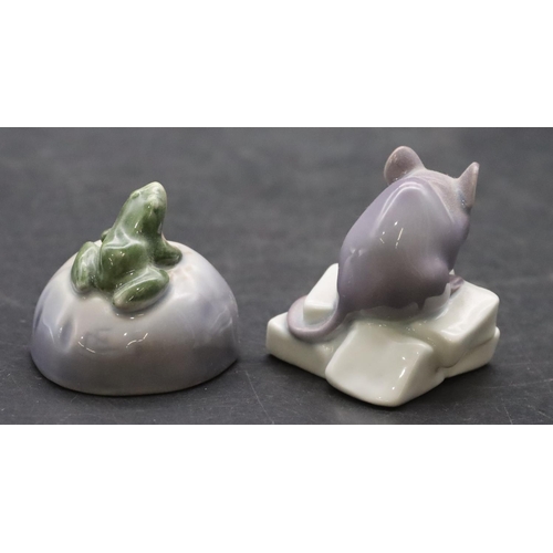 81 - A Royal Copenhagen small figure of a mouse, number 062 and a Royal Copenhagen figure of a frog, numb... 