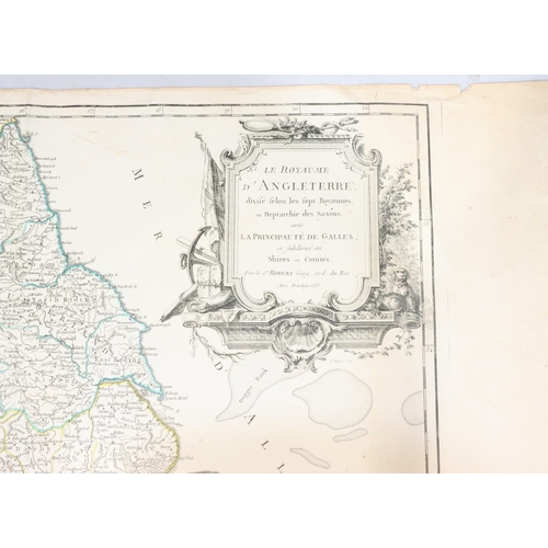 822 - An 18th Century hand-coloured Continental map of Great Britain (edges in need of restoration), 51.5c... 