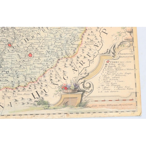 825 - An antique hand-coloured map 