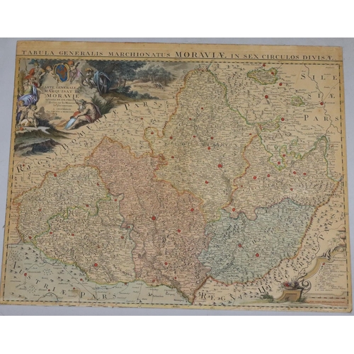 825 - An antique hand-coloured map 