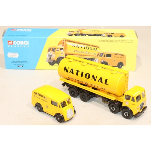 860 - 4 Corgi Classics, 27601 Atkinson 8-wheel Truck and Trailer with Loads Set (boxed), 21401 Wall's AEC ... 