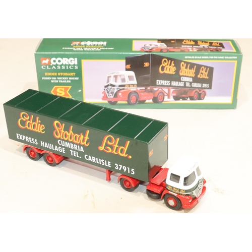 861 - 3 Corgi Classics, 13601, £ddie Stobart Foden S21 Mickey Mouse with Trailer (boxed), 11001, ERF KV 8-... 