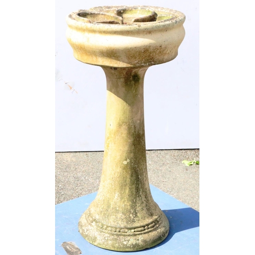 884 - A Royal Doulton stoneware round bird bath with 4-sectioned circular top on round sweeping base, 39.5... 