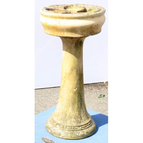 884 - A Royal Doulton stoneware round bird bath with 4-sectioned circular top on round sweeping base, 39.5... 