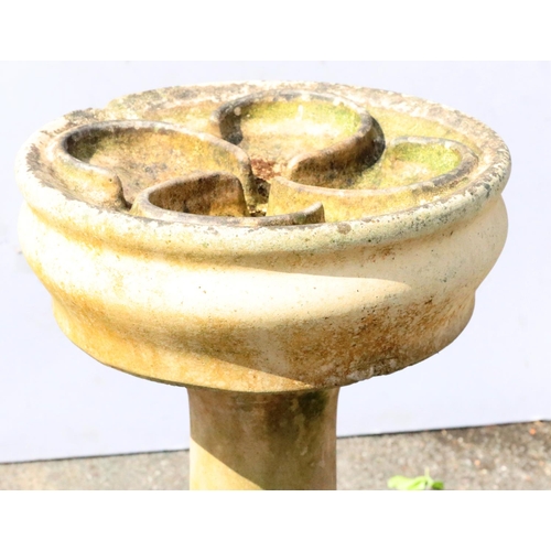 884 - A Royal Doulton stoneware round bird bath with 4-sectioned circular top on round sweeping base, 39.5... 