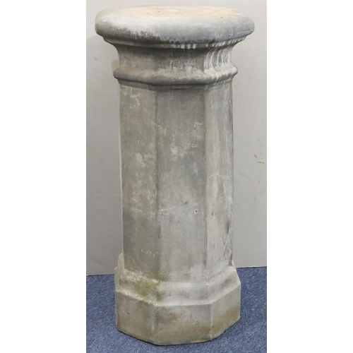 887 - A Bulbeck Foundry large heavy octagonal shaped Torchère/plinth (no sun dial), 46cm wide, 92cm high