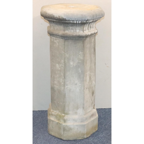 887 - A Bulbeck Foundry large heavy octagonal shaped Torchère/plinth (no sun dial), 46cm wide, 92cm high