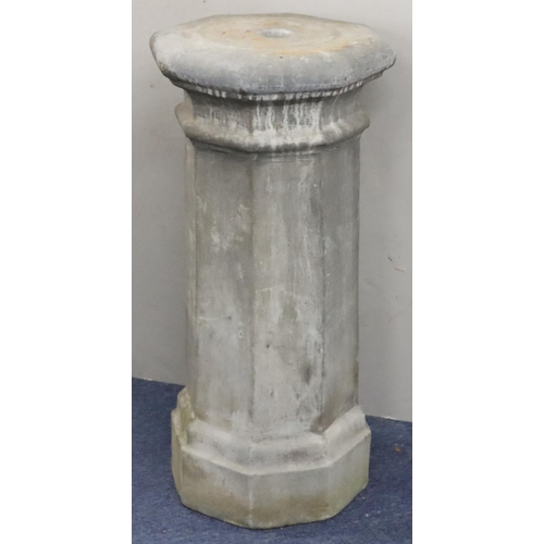 887 - A Bulbeck Foundry large heavy octagonal shaped Torchère/plinth (no sun dial), 46cm wide, 92cm high