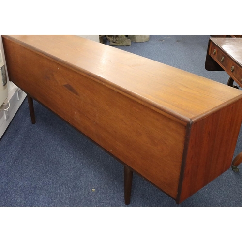 937 - A Younger retro teak large sideboard with 4 centre drawers flanked by 4 panelled doors, 214cm long, ... 