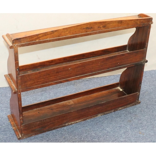 941 - A 19th Century mahogany tabletop 3-tiered graduated book trough, 77cm wide, 20.5cm deep, 58cm high