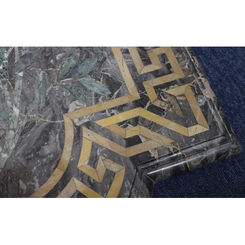 951 - A 19th century Grand Tour Specimen Marble and Pietra Dura breakfront top (no base) with inset square... 