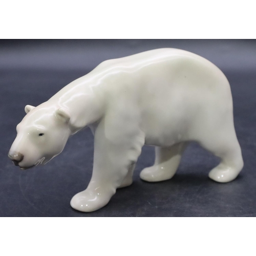 96 - A Royal Copenhagen figure of a polar bear, 18cm long