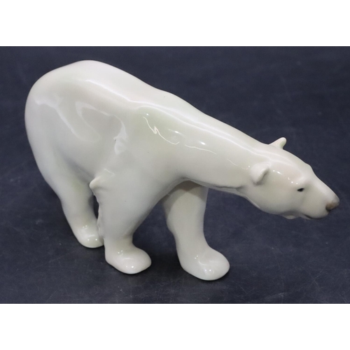 96 - A Royal Copenhagen figure of a polar bear, 18cm long