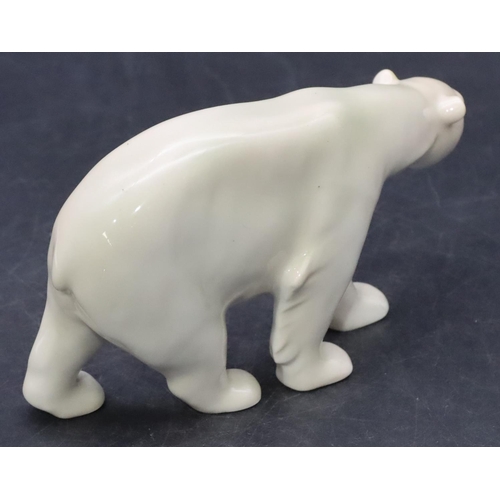 96 - A Royal Copenhagen figure of a polar bear, 18cm long