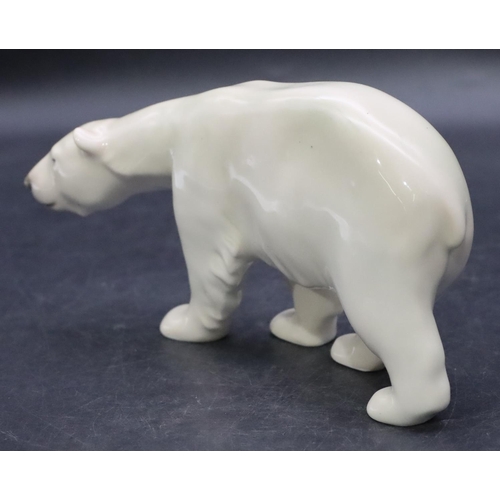 96 - A Royal Copenhagen figure of a polar bear, 18cm long