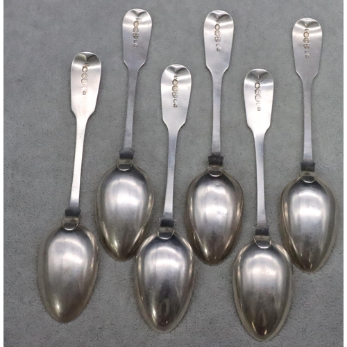 361 - A set of 6 Victorian silver teaspoons, Newcastle 1844, maker's mark IW, 3.6oz