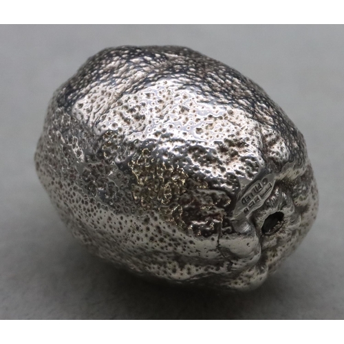 367 - A Birmingham silver filled model of a lemon, 8cm long, overall weight 6.5oz gross