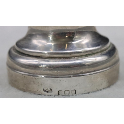 370 - A Birmingham silver round bulbous shaped pepper grinder, 8.5cm high