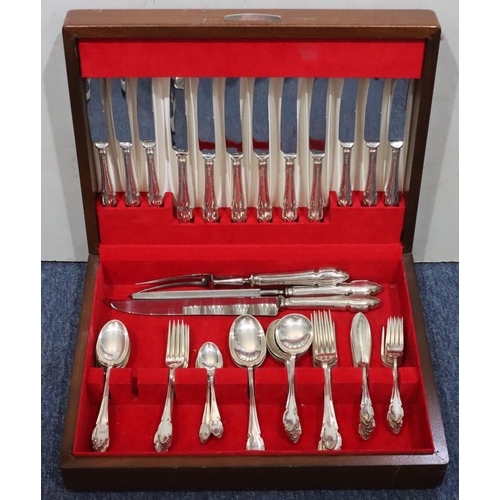 385 - A Sheffield silver flatware 6-place setting dinner service, Sheffield 1968, weighable silver 69oz, c... 