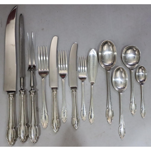 385 - A Sheffield silver flatware 6-place setting dinner service, Sheffield 1968, weighable silver 69oz, c... 