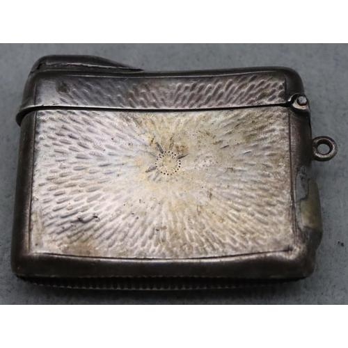 412 - A Birmingham silver vesta case converted to lighter with hinged lid