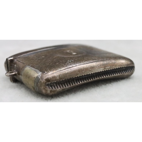 412 - A Birmingham silver vesta case converted to lighter with hinged lid