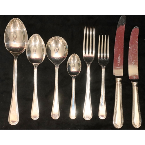 442 - An Arthur Price silver plated 8-place setting flatware service with ball rim, comprising of a pair o... 