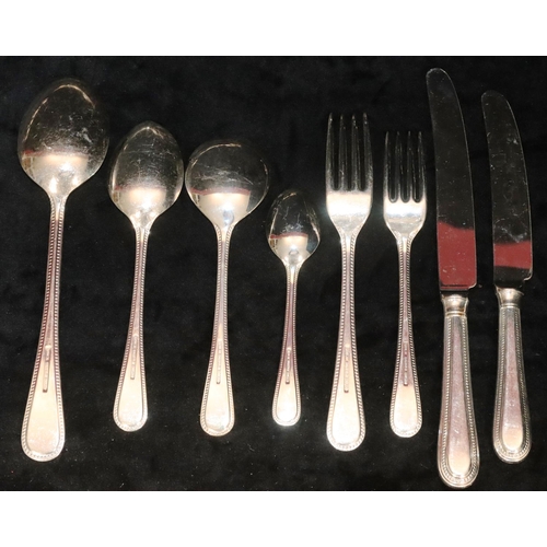 442 - An Arthur Price silver plated 8-place setting flatware service with ball rim, comprising of a pair o... 