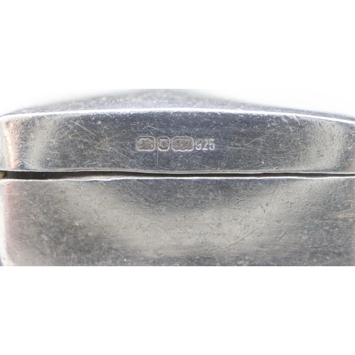 443 - 2 modern silver pill boxes with hinged lids, 1 with engraved floral and scroll decoration (2)