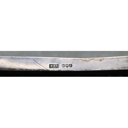 421 - An Edinburgh silver mounted curved crumb brush, maker Brook & Son, 21.5cm long